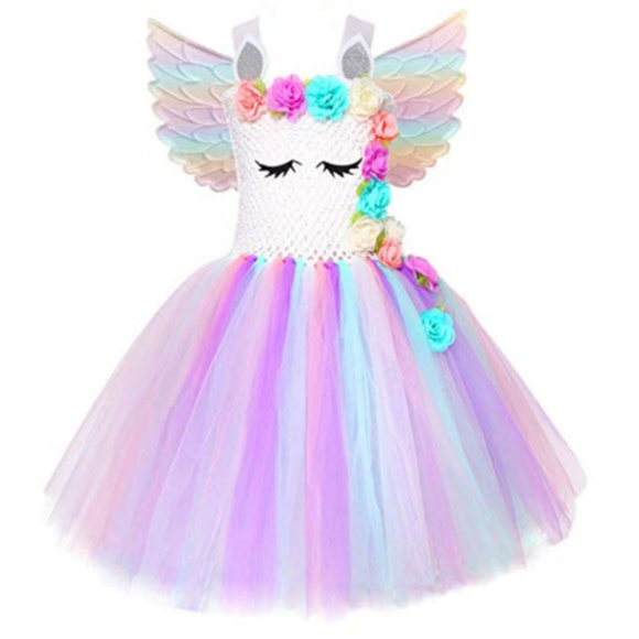 Dresses Princess Unicorn Tutu Party Dress For 56 Year